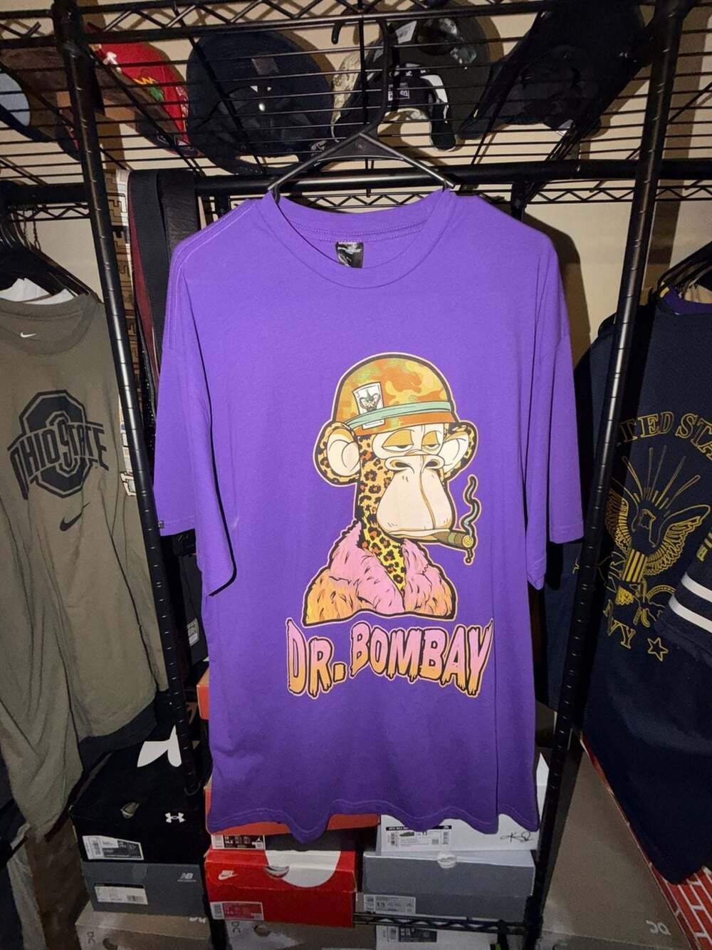 Crooks & Castles Dr. Bombay Death Row Records T-Shirt Size XL Purple